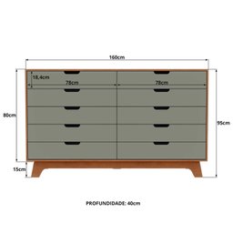 Cômoda para Quarto Infantil 10 Gavetas 100% Mdf Alice - 3