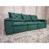 Sofá Retrátil e Reclinável 2,70m em Tecido Veludão C/pillow Nos Braços Athenas:verde/270cm - 9