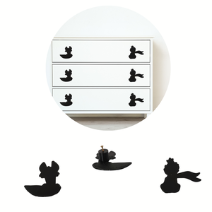 Puxador de Gaveta/móveis Decorativo Infantil o Pequeno Príncipe, Kit com 2 Peças:preto
