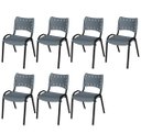 Ver imagem 2 de Cadeira Iso Base Preto Escola, Escritório Cinza Kit 7 Un