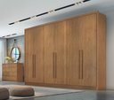 Ver imagem 1 de Guarda Roupa Casal MDF 6PORTAS 6GAVETAS Reno Marrom/Cumaru