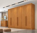 Ver imagem 1 de Guarda Roupa Casal MDF 6 Portas 6 Gavetas Reno Marrom/Cinamomo