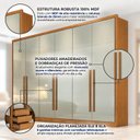 Ver imagem 3 de Guarda Roupa Casal 100% MDF 6 Portas 6 Gavetas Reno Cinamomo/Fendi