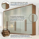 Ver imagem 3 de Guarda Roupa Casal 100% MDF 6 Portas 6 Gavetas Reno Cumaru/Fendi