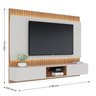Painel Para TV até 75 Polegadas com LED 2 Portas 1 Prateleira de Vidro Búzios  - 4