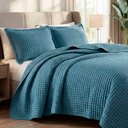 Ver imagem 2 de Cobre Leito King Flick Matelado Bordado 3PÇ Percal 300 Fios- Azul