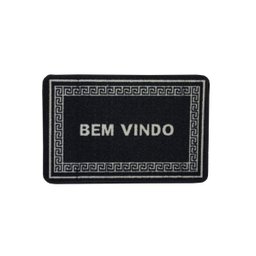 Tapete Boucle Bem-vindo 40cm X 60cm Niazitex Preto - 1