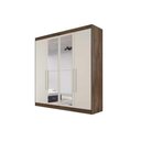 Ver imagem 5 de Guarda Roupa Solteiro 3 Gavetas e 4 Portas C/2 Espelho Nantes Peroba/off White - Europa