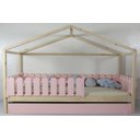 Ver imagem 1 de Bicama Infantil Solteiro Frente Casinha Colorida Madeira Maciça Pinus Grade Cercadinho