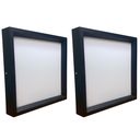 Ver imagem 1 de Kit 2 Plafon Luminária Painel Quadrado Recuado Sobrepor 18w - Preto - Branco Neutro 4000k - 110v/220