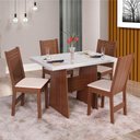 Ver imagem 3 de Conjunto Mesa Retangular Manuela com 4 Cadeiras Paraty Bagum Bege Naturalle e Off White