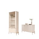 Ver imagem 1 de Conjunto Buffet e Cristaleira Lirio Off White Bronze