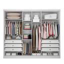 Ver imagem 4 de Guarda Roupa Casal MDF 6 Portas 6 Gavetas com Espelho Reno Branco