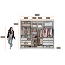 Ver imagem 5 de Guarda Roupa Casal MDF 6 Portas 6 Gavetas com Espelho Reno