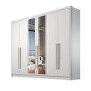 Ver imagem 3 de Guarda Roupa Casal MDF 6 Portas 6 Gavetas com Espelho Reno Branco