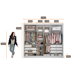 Guarda Roupa Casal MDF 6 Portas 6 Gavetas com Espelho Reno - 4