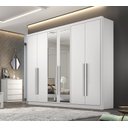 Ver imagem 2 de Guarda Roupa Casal MDF 6 Portas 6 Gavetas com Espelho Reno