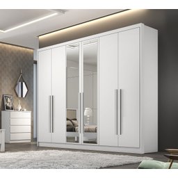 Guarda Roupa Casal MDF 6 Portas 6 Gavetas com Espelho Reno - 1