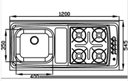 Ver imagem 5 de Fogão Pia 4 Bocas Acendimento Automático + Gabinete