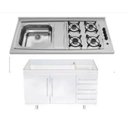 Ver imagem 1 de Fogão Pia 4 Bocas Acendimento Automático + Gabinete