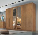 Ver imagem 1 de Guarda Roupa 6 Portas 6 Gavetas com Espelho Reno Marrom/Cumaru