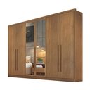 Ver imagem 3 de Guarda Roupa 6 Portas 6 Gavetas com Espelho Reno Marrom/Cumaru