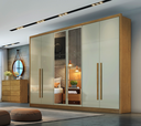 Ver imagem 1 de Guarda Roupa 6 Portas 6 Gavetas com Espelho Reno Marrom/Cumaru/Fendi