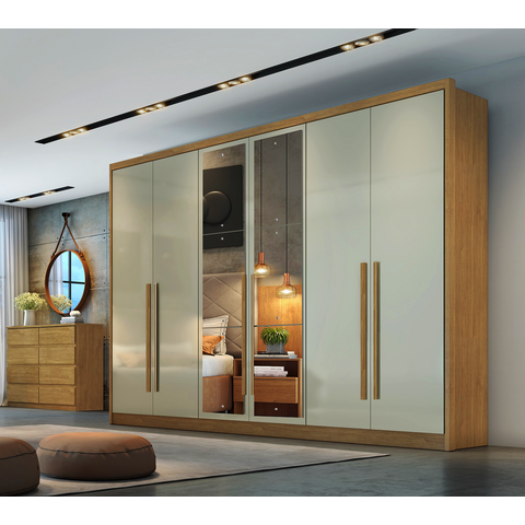 Guarda Roupa 6 Portas 6 Gavetas com Espelho Reno