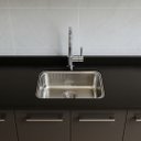 Ver imagem 2 de Pia de Cozinha 100cm Granito Preto Aracruz Cuba Inox Rasa: Preto Aracruz