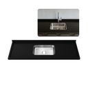 Ver imagem 1 de Pia de Cozinha 100cm Granito Preto Aracruz Cuba Inox Rasa: Preto Aracruz