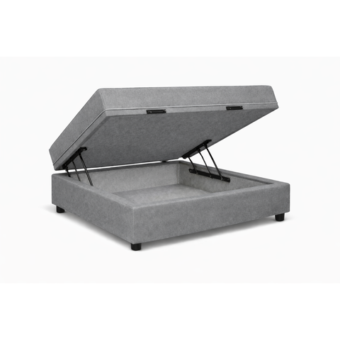 Kit Cama Box Baú Solteiro 88x188 cm + Colchão D33 Solteiro 20 cm Cinza Suede