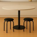 Ver imagem 1 de Banqueta Cozinha Baixa Empilhável Industrial Kit 2 Jully Preto/preto D03 - D’Rossi