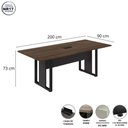 Ver imagem 3 de Mesa Reunião Industrial 200 cm X 90 cm para 8 Pessoas com 1 Caixa de Tomadas F5 Office Cor:Málaga