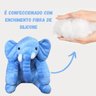 Almofada Travesseiro Elefante News para Bebê de Pelúcia 60cm Menino - Azul - 7