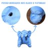 Almofada Travesseiro Elefante News para Bebê de Pelúcia 60cm Menino - Azul - 5