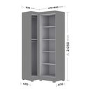 Ver imagem 3 de Armário Multiuso para Lavanderia Modulado 3 Portas com Pés Ônix Aurora Cinza/Onix
