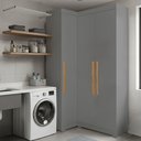 Ver imagem 1 de Armário Multiuso para Lavanderia Modulado 3 Portas com Pés Ônix Aurora Cinza/Onix