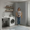 Ver imagem 6 de Armário Multiuso para Lavanderia Modulado 3 Portas com Pés Ônix Aurora Cinza/Onix