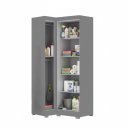Ver imagem 4 de Armário Multiuso para Lavanderia Modulado 3 Portas com Pés Ônix Aurora Cinza/Onix