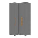 Ver imagem 2 de Armário Multiuso para Lavanderia Modulado 3 Portas com Pés Ônix Aurora Cinza/Onix