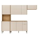 Ver imagem 2 de Cozinha Compacta 9 Portas 1 Gaveta 249,9 cm Soul Bege Freijó/Soft