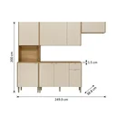 Ver imagem 3 de Cozinha Compacta 9 Portas 1 Gaveta 249,9 cm Soul Bege Freijó/Soft