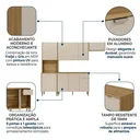 Ver imagem 5 de Cozinha Compacta 9 Portas 1 Gaveta 249,9 cm Soul Bege Freijó/Soft