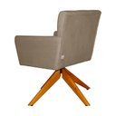 Ver imagem 5 de Poltrona Decorativa Onix Pés Giratório de Madeira Suede Capuccino - DS Estofados