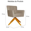 Ver imagem 4 de Poltrona Decorativa Onix Pés Giratório de Madeira Suede Capuccino - DS Estofados