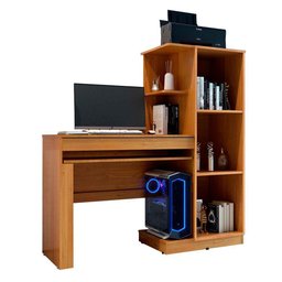 Mesa para Computador com Armário 1 Porta 1 Gaveta Office Valdemóveis Cinamomo/off White - 9