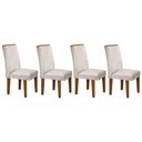 Ver imagem 1 de Kit 4 Cadeiras Sala Jantar Lunara 4 Un Capuccino/suede Creme - Rufato