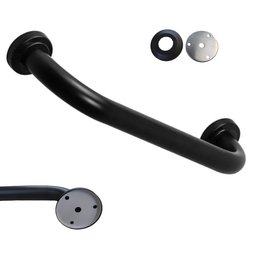 Alça de Apoio Barra Inox Preto Fosco 30cm Deficiente Idoso Cadeirante Parede Banheiro Box Seguran - 1