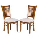 Ver imagem 1 de Kit 2 Cadeiras de Jantar em Madeira Anthurium Estofada Linho Bege L82 Rmi