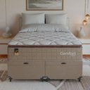 Ver mais imagens de Cama Box Baú Casal Bipartido Colchão Comfort Class Pillowtop Bege/suede Bege